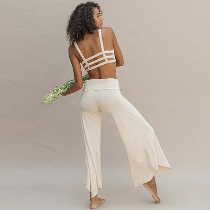 Yoga Suit Backless Spaghetti Straps Backless Bra And Pants