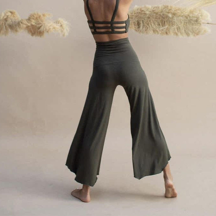 Yoga Suit Backless Spaghetti Straps Backless Bra And Pants