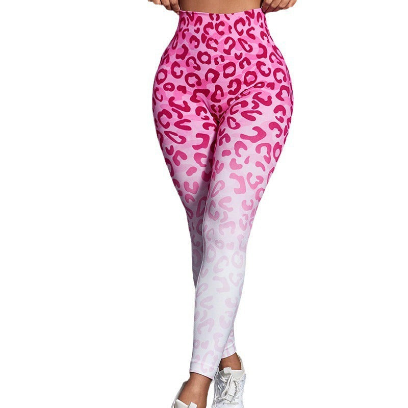 Seamless Cheetah High Waist Hip Lifting Yoga Pants