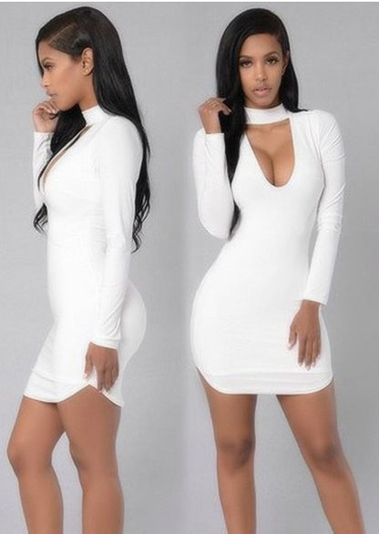 Bursting V collar cocktail dress