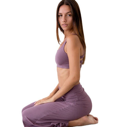 Yoga Suit Backless Spaghetti Straps Backless Bra And Pants