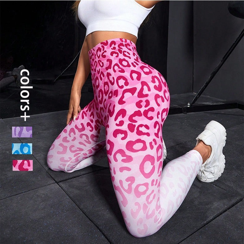 Seamless Cheetah High Waist Hip Lifting Yoga Pants