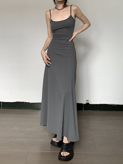 High-Waist Slimming Strap Dress