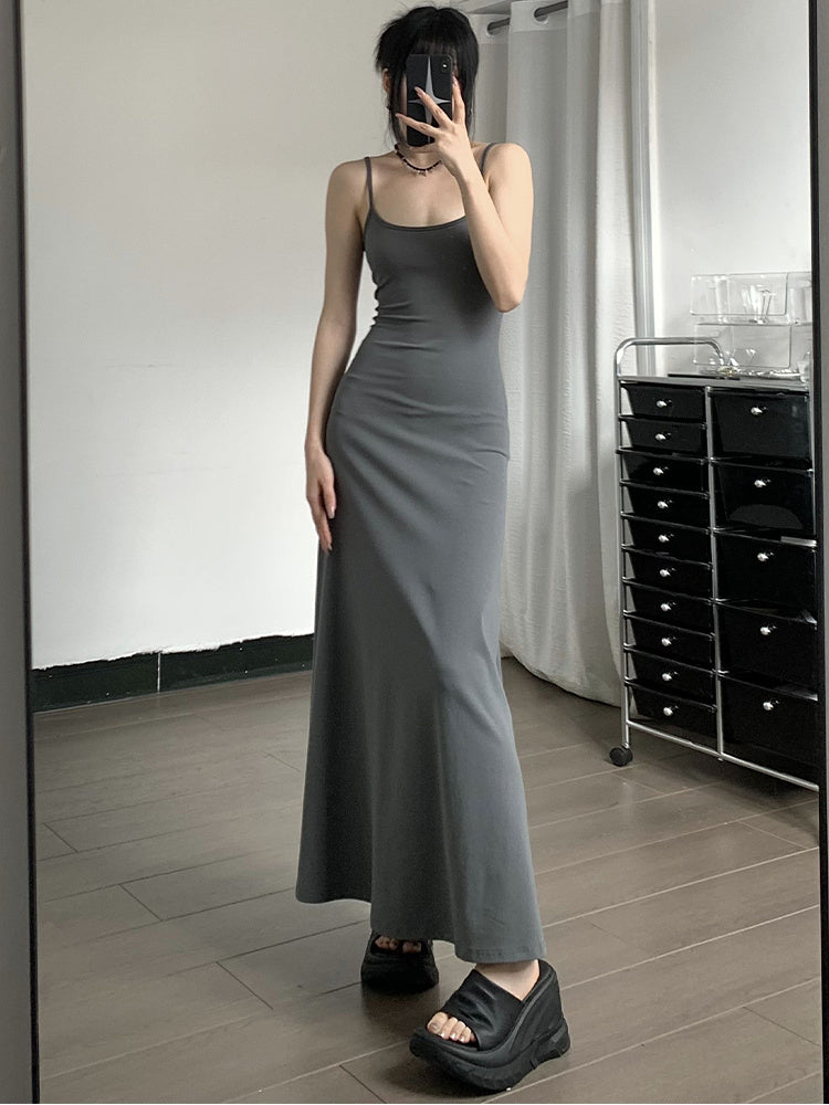 High-Waist Slimming Strap Dress