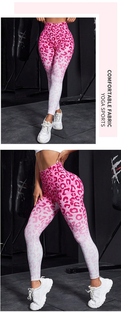 Seamless Cheetah High Waist Hip Lifting Yoga Pants