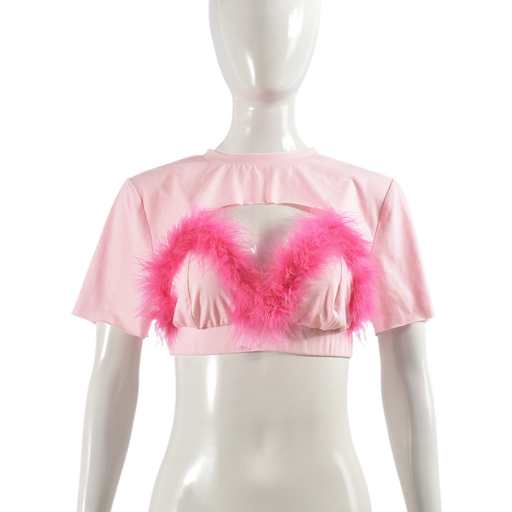 Feather Two-piece T-shirt