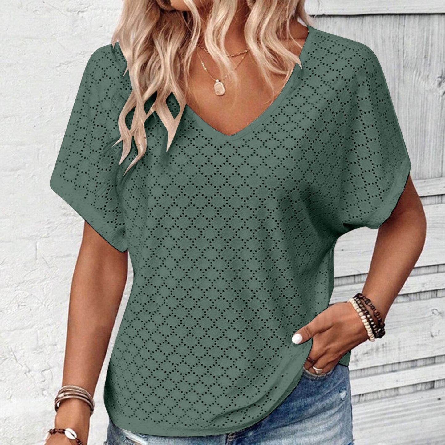 Hollow Jacquard Women's T-shirt