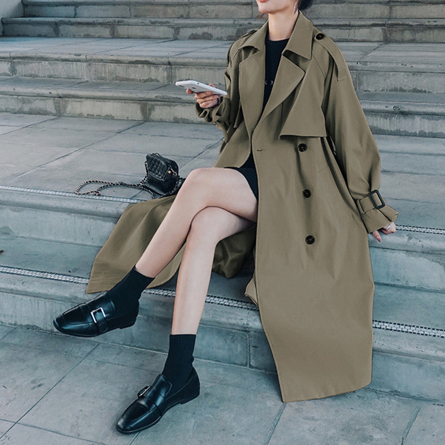 Women Trendy Trench Oversized Coat