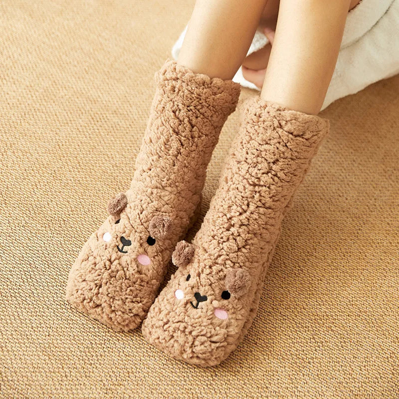 Winter Fleece Fluffy Dog Slipper Socks